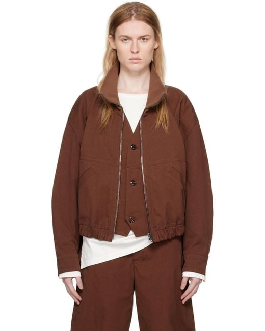 Lemaire Brown Layered Jacket