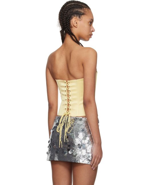 Haut De Style Corset Jaune En Satin GUIZIO en coloris Natural