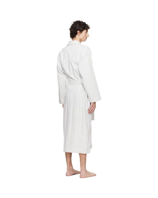 Tekla White Terry Classic Bathrobe for men
