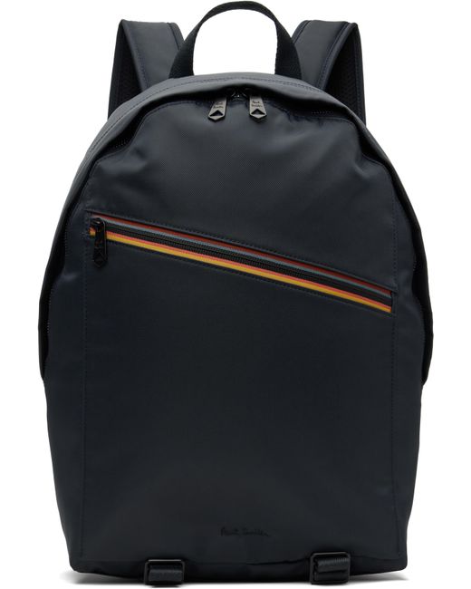 Paul Smith Black 'Artist Stripe' Recycled Polyester Backpack for men