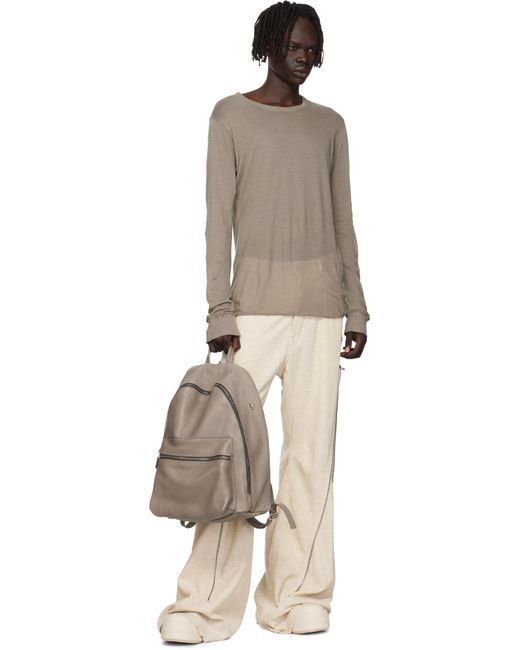 Rick Owens Brown Concordians Soft Buffalo Backpack for men