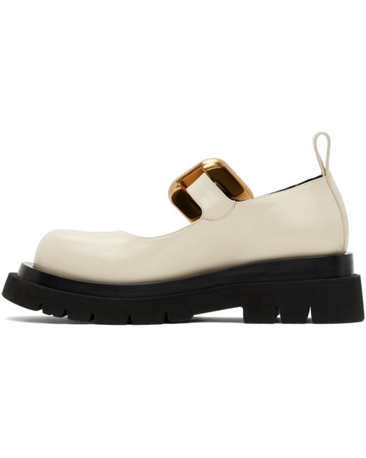 Bottega Veneta Black Off- Lug Mary-Jane Loafers