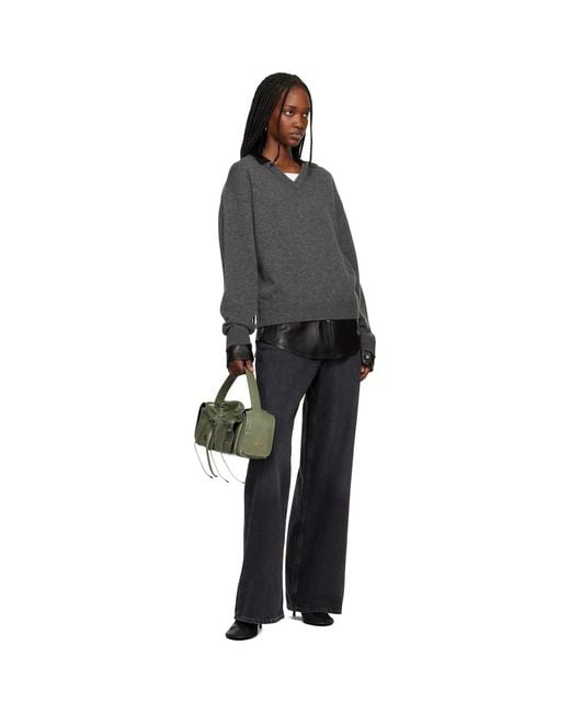 Acne Green Multipocket Shoulder Bag