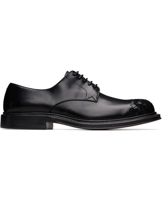 Bottega Veneta Black James Lace-Up Derbys for men