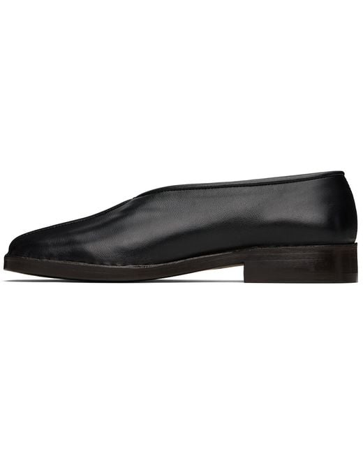 Lemaire Black Flat Piped Slippers for men