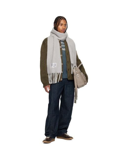 Acne Black Bicolor Alpaca Scarf for men