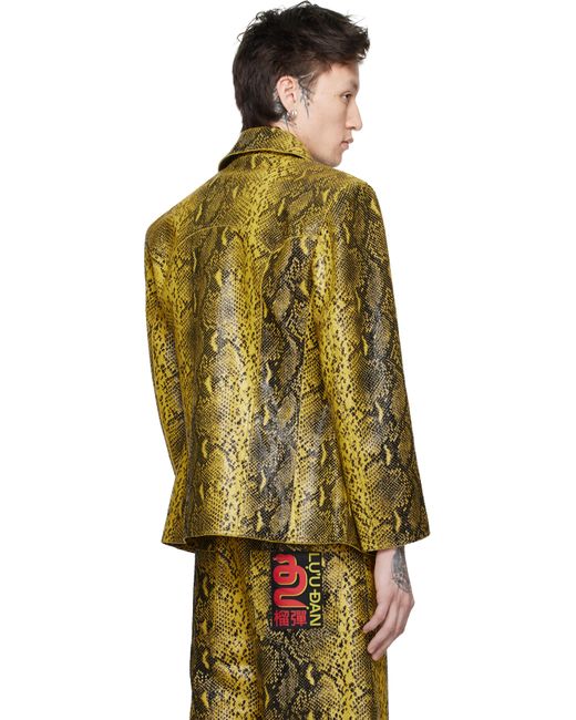 Lu'u Dan Multicolor 'Year Of The Snake' Creep Leather Jacket for men