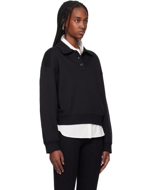 Filippa K ブラック スウェットシャツ ポロシャツ Black