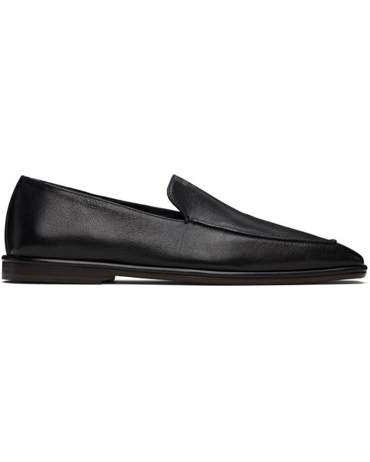 メンズ Ferragamo ブラック カーフスキン スリッポン Black