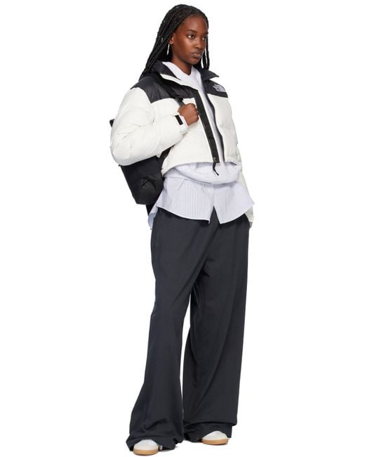The North Face ホワイト＆ブラック ヌプシ ショート ダウンジャケット White