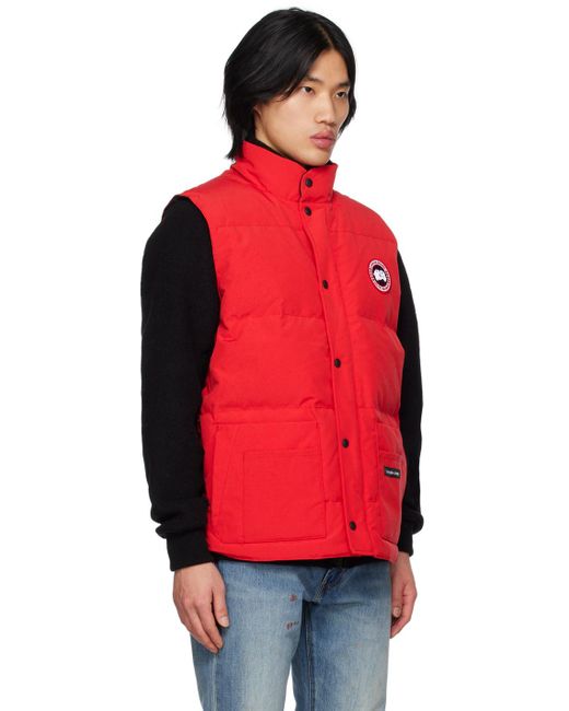 Canada Goose Red Freestyle Crew Down Vest for men