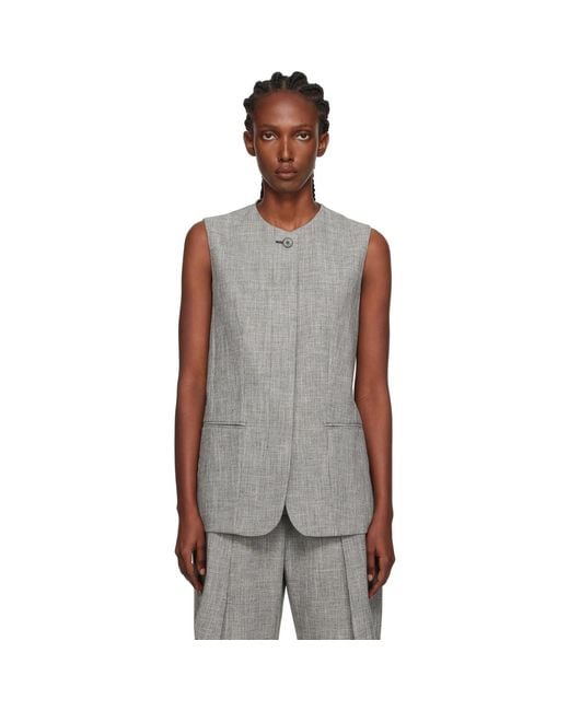 Lanvin Black Button Vest