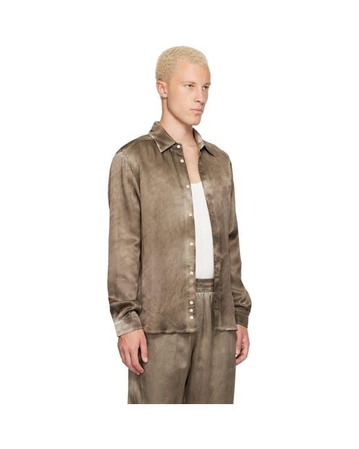 DIESEL Brown Jacquard Logo Shirt for men