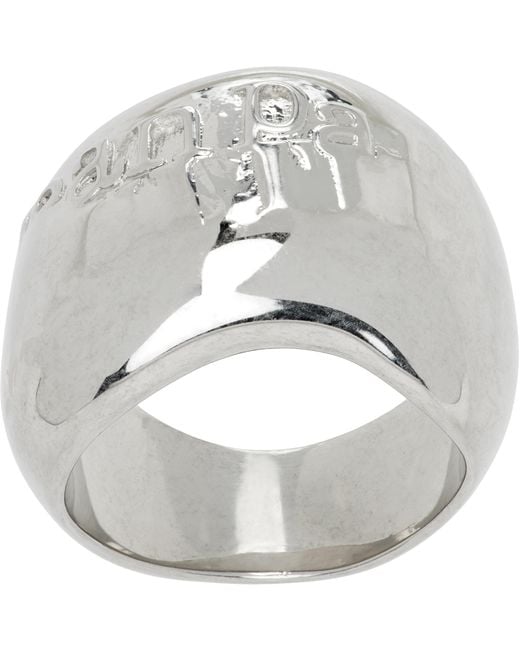 Jean Paul Gaultier Gray 'The Logo' Ring for men