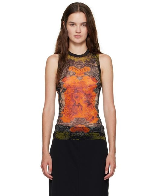 Jean Paul Gaultier Black Khaki & 'The Médaillon' Tank Top