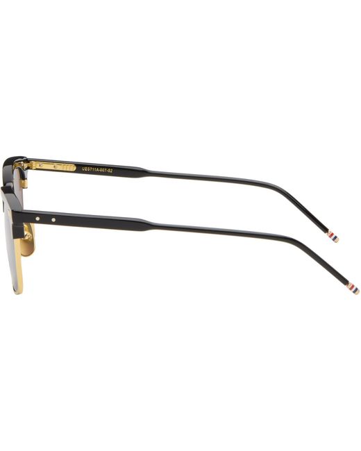 Thom Browne Blue Acetate & Titanium Rectangular Sunglasses for men