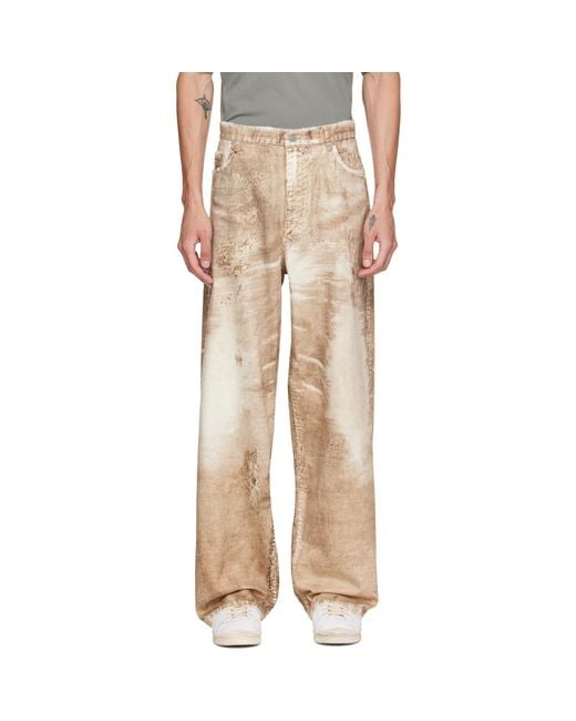 CAMPERLAB Natural Corduroy Print Denim Loose Jeans for men