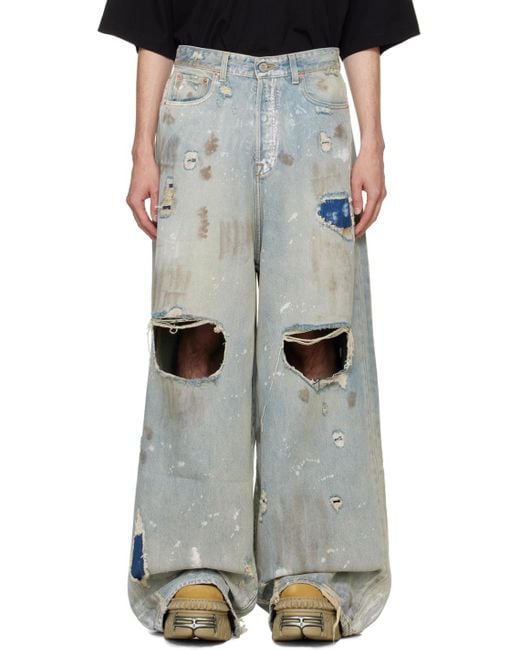 Vetements Multicolor Trashed Big Shape Jeans for men