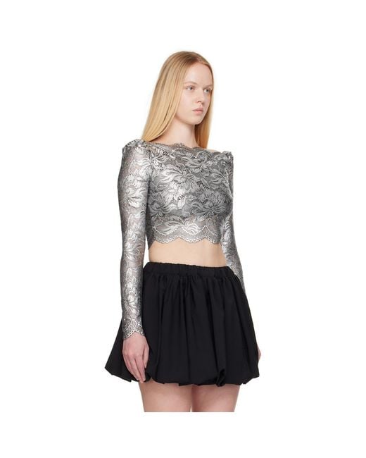 Rabanne Black Cropped Lace Top