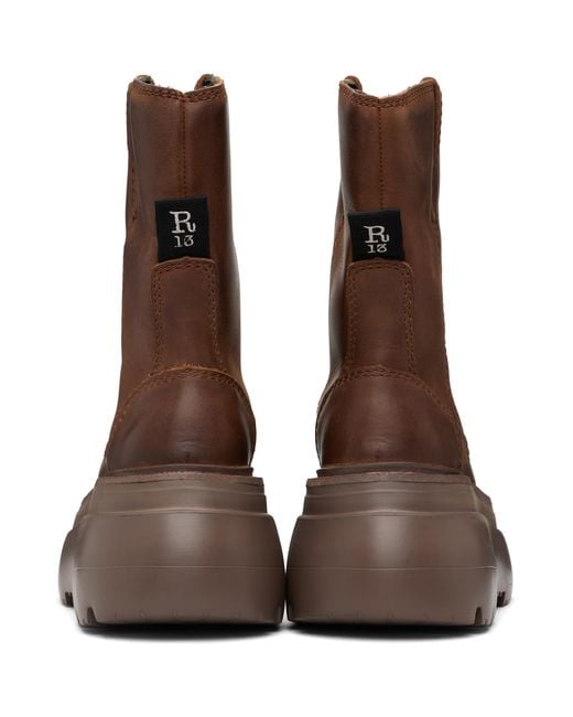 R13 Brown Ssense Exclusive Chunky Workwear Boots