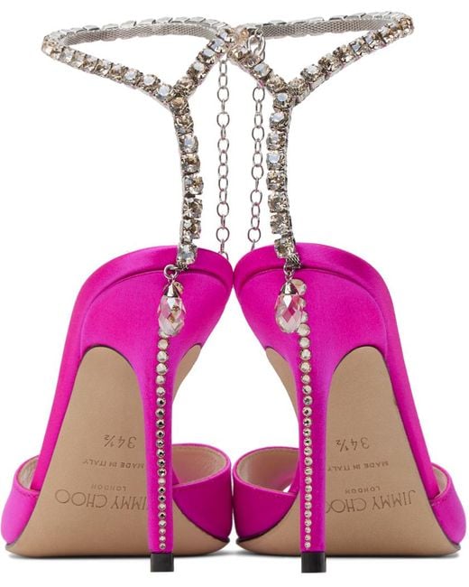 Jimmy Choo Purple Pink Saeda 100 Heeled Sandals