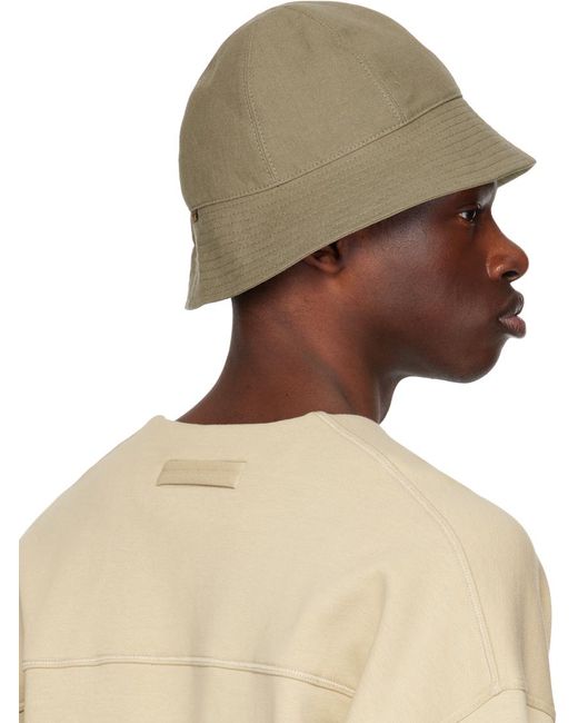 Zegna Natural Taupe Oasi Lino Bucket Hat for men