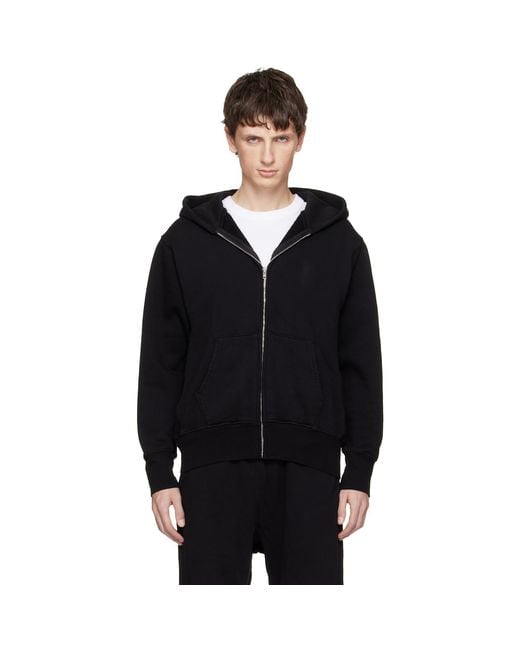 Les Tien Blue Heavyweight Zip Hoodie for men