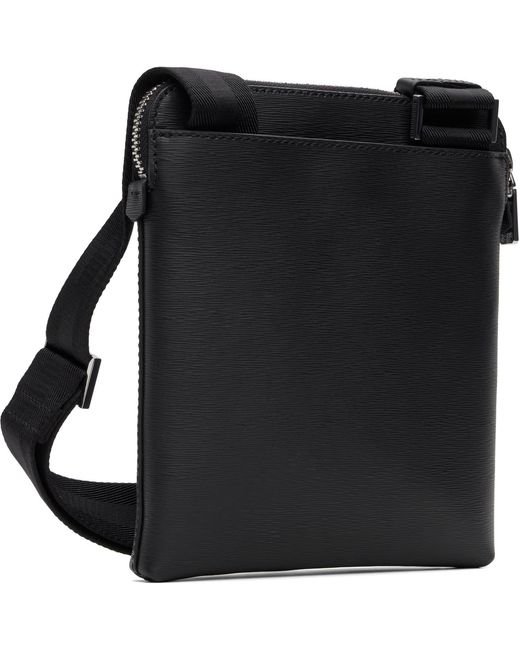 Boss Black Leather Emed Logo Envelope Pouch for men