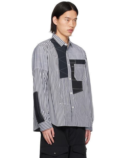 Junya Watanabe Gray Paneled Shirt for men
