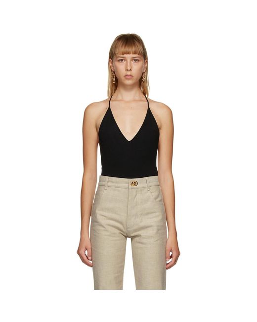 Bottega Veneta Black Cashmere Bodysuit