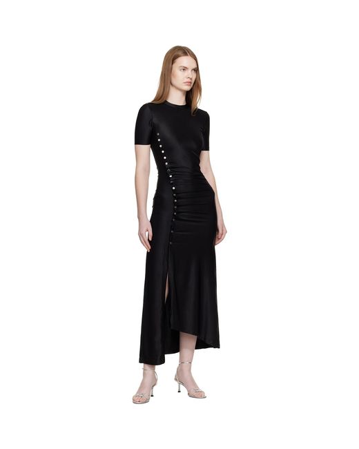 Rabanne Black Draped Midi Dress