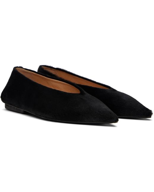 Marsèll Black Ago Short Hair Ballerina Flats