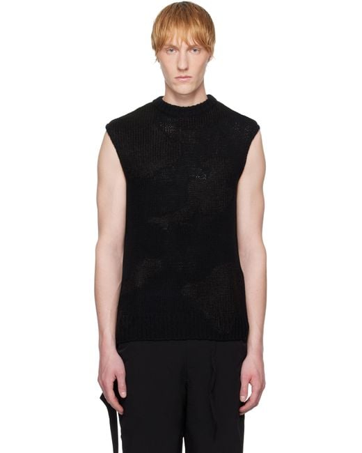 メンズ HELIOT EMIL ブラック Ophiolite ニットベスト Black