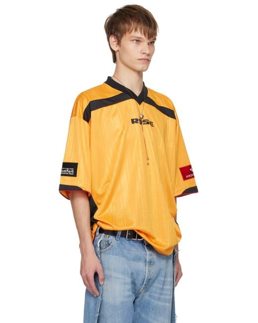 Martine Rose Orange Printed Rugby T-Shirt for men