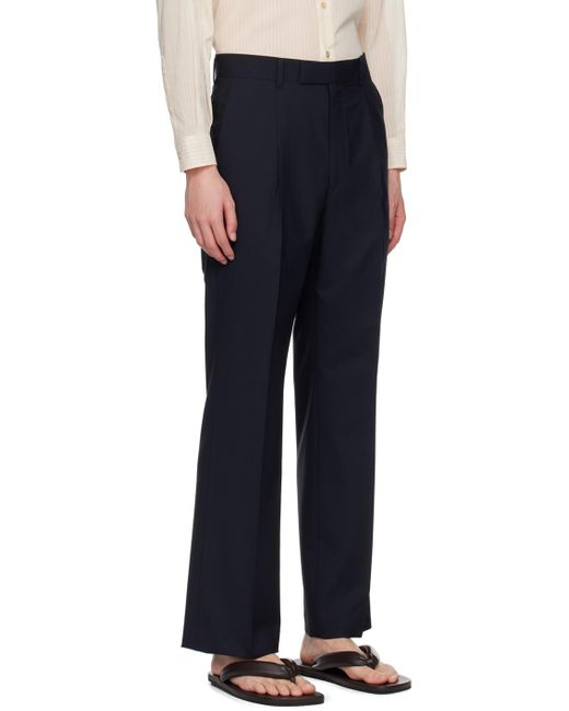 Auralee Blue Pleated Trousers for men