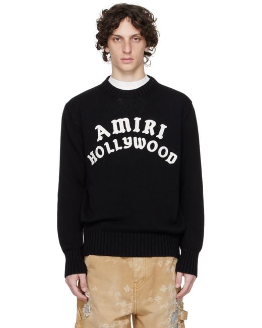 メンズ Amiri ブラック Hollywood' クルーネックセーター Black