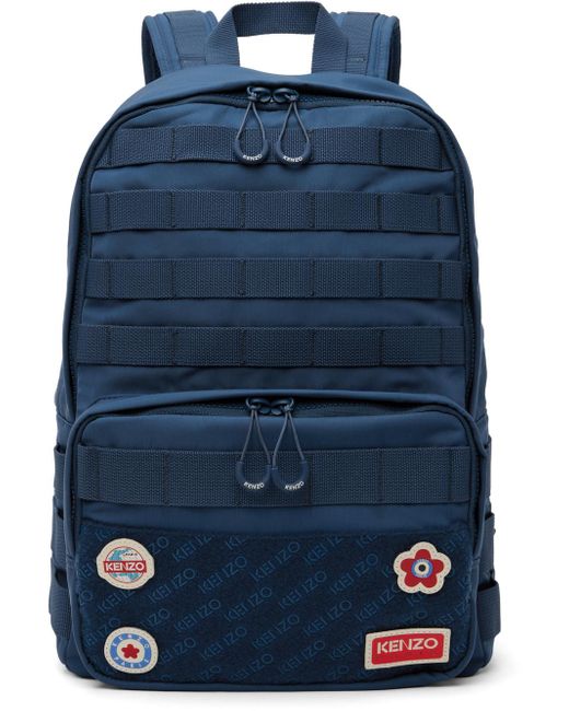 KENZO Blue Navy Paris Jungle Backpack for men