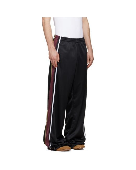 Martine Rose Black Burgundy Wide Leg Track Pants for men