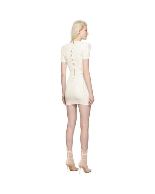 Balmain Black Laced V-neck Minidress