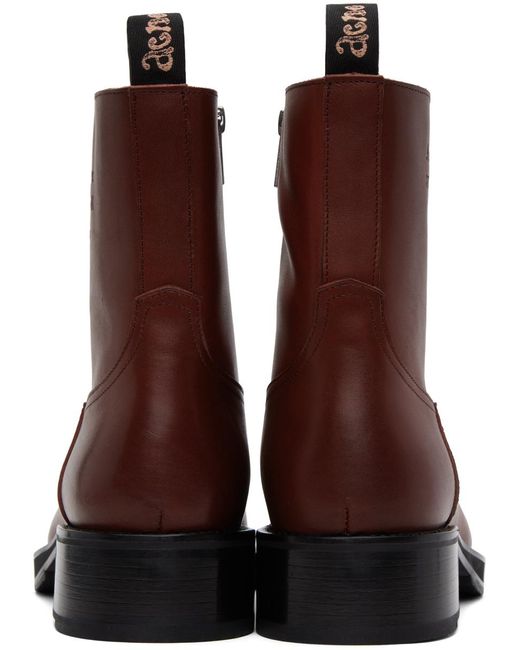 Acne Brown Burgundy Sprayed Leather Chelsea Boots for men