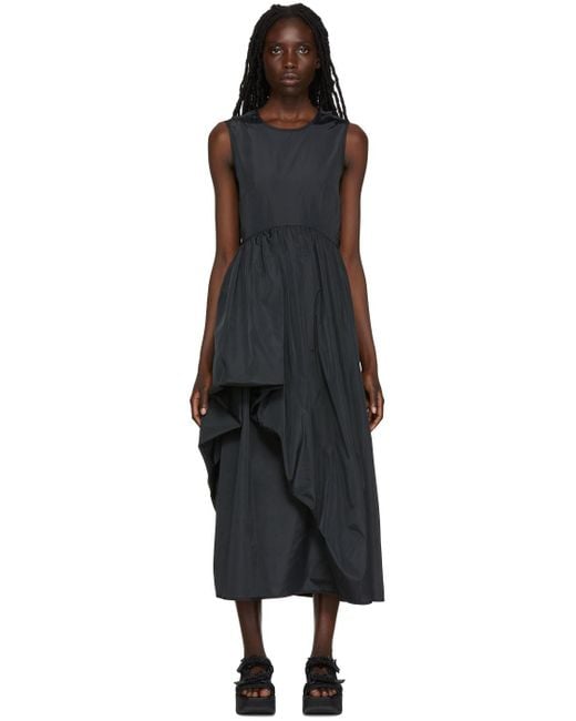 Cecilie Bahnsen Synthetic Fang Midi Dress in Black | Lyst UK