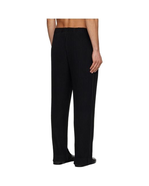 Homme Plissé Issey Miyake Black Color Pleats Trousers for men