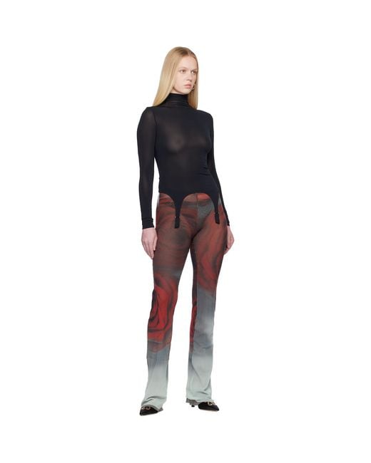 Jean Paul Gaultier Black 'The Blurry Roses' Lounge Pants