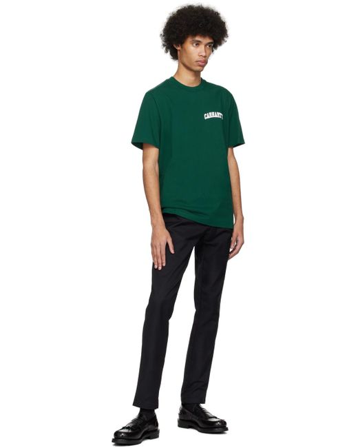 T-shirt de style collégial vert à logo script Carhartt pour homme en coloris Green