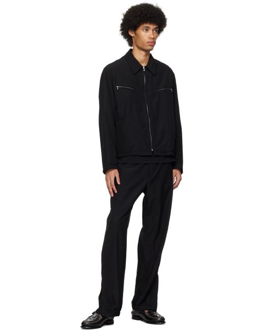 Auralee Black Crinkled Reversible Jacket for men