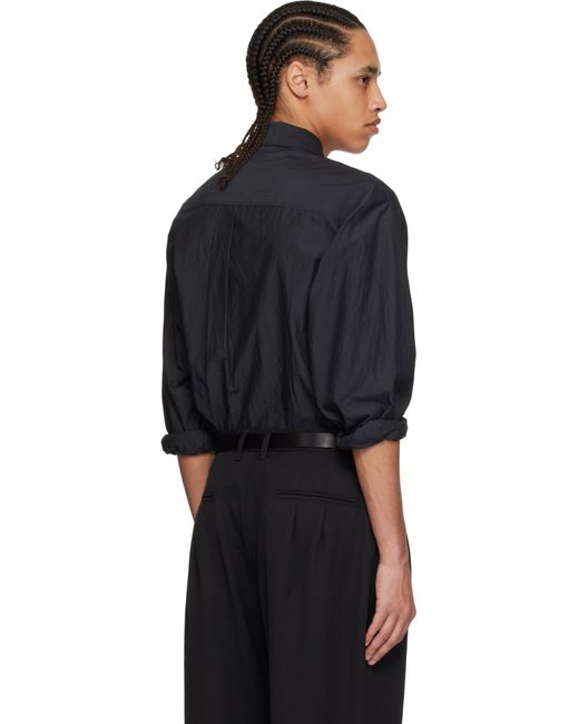 メンズ Lemaire ブラック ダブルポケット シャツ Black