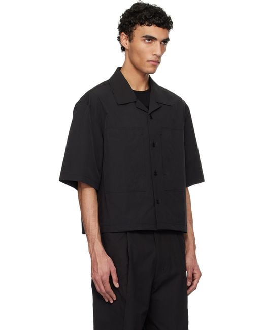 メンズ Amomento ブラック Pocket Half シャツ Black