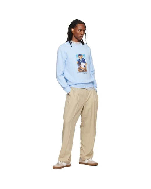 Polo Ralph Lauren Blue Polo Bear Fleece Sweatshirt for men