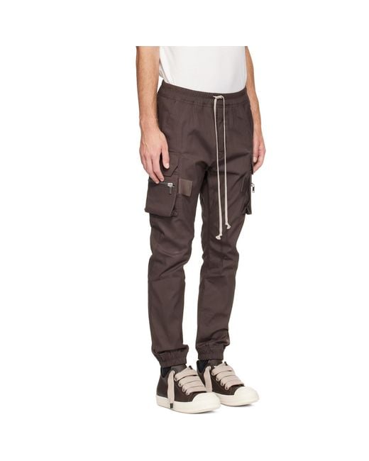 Rick Owens Gray Tower Heavy Cotton Poplin Mastodon Cargo Pants for men