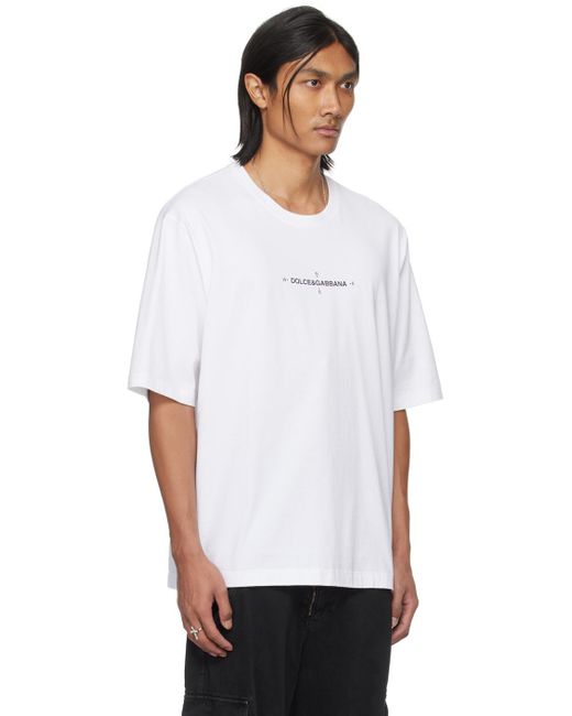 T-shirt blanc à logo et image de style marin Dolce & Gabbana pour homme en coloris White